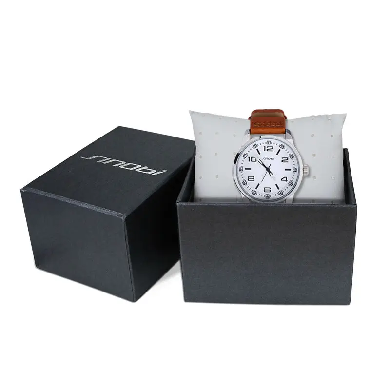 SINOBI бренд мужской бизнес часы Повседневная коричневая кожа кварцевые мужская