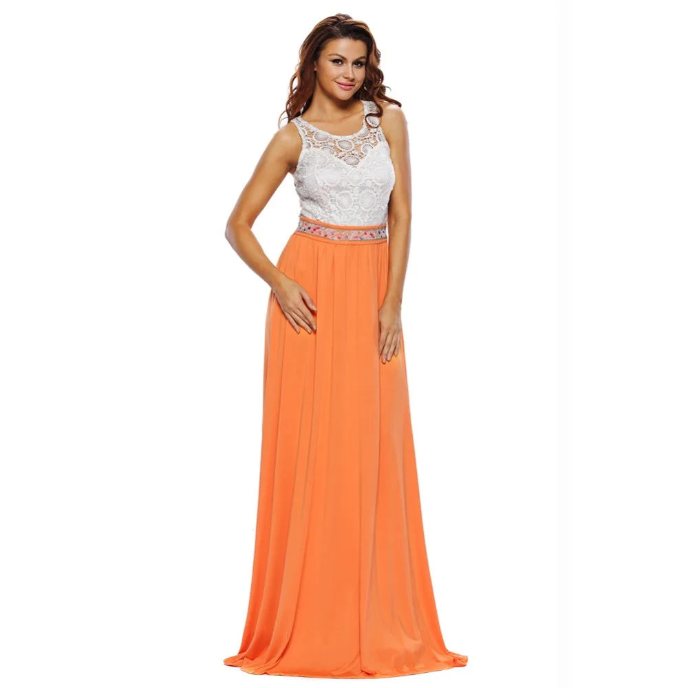 Элегантные Длинные Вечерние Платья с Тех Довольно 2017 Vestido Платья/Пром orange T-shirt