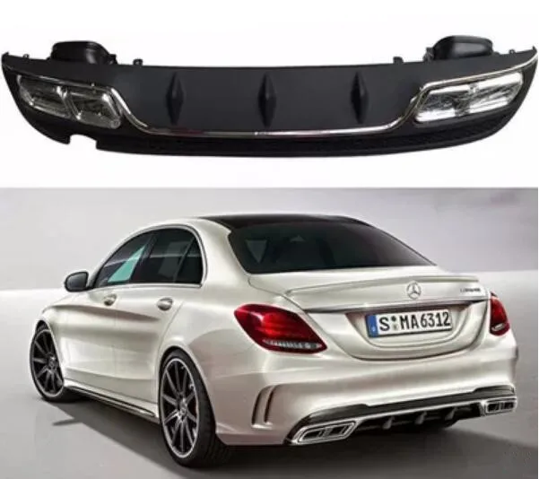 ABS краска 4 выхода Автомобильный задний бампер спойлер губа диффузор для Mercedes Benz