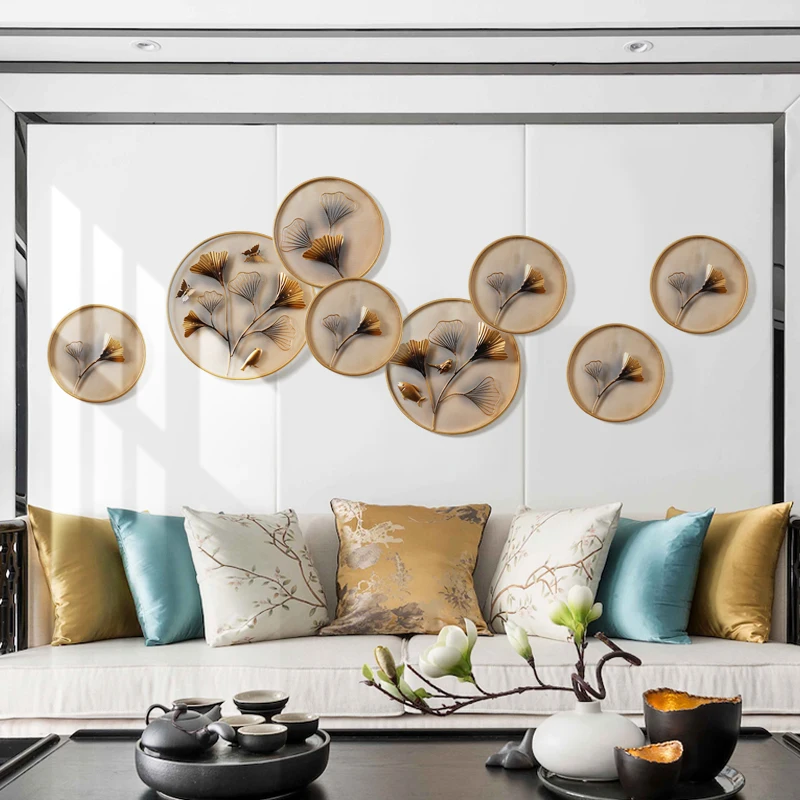 Американский подвесной лист гинкго из кованого железа настенные подвесные