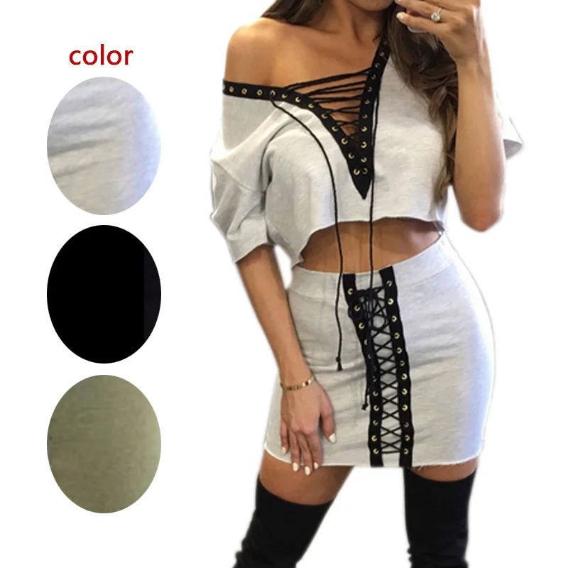 Новинка 2017 Модный женский сексуальный облегающий костюм с V образным вырезом