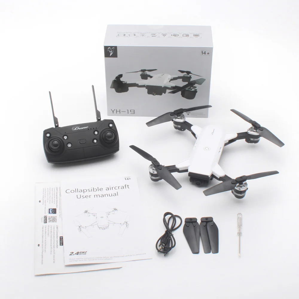 YH 19HW складной RC дроны квадроциклы RTF WiFi FPV g сенсор режим удержания высоты 720 P