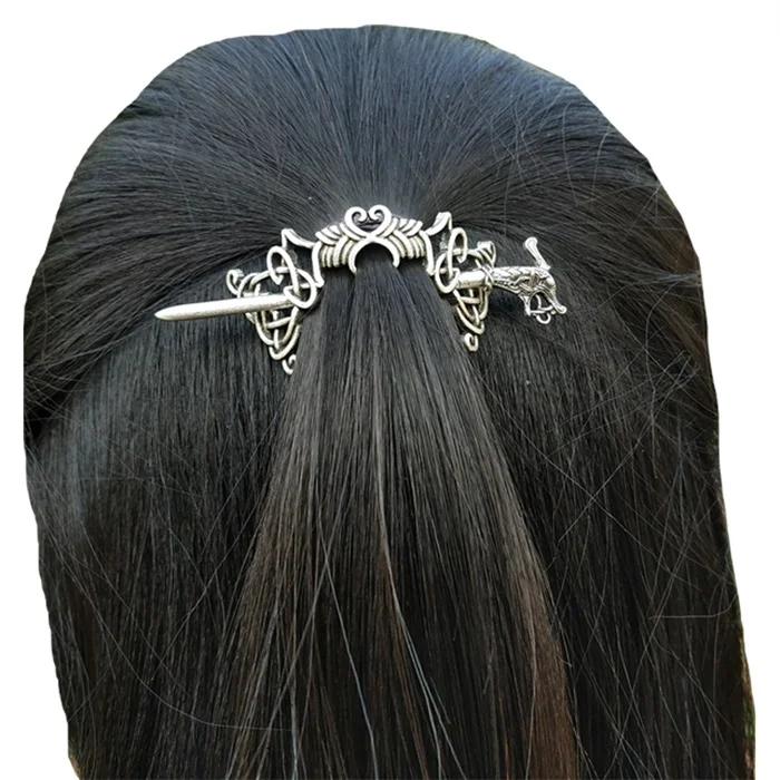 261 Заколка для волос Viking Celtics Knots Crown, винтажная металлическая заколка для волос с драконами, заколка для волос, ювелирные аксессуары для волос для женщин и девушек - Окраска металла: 261