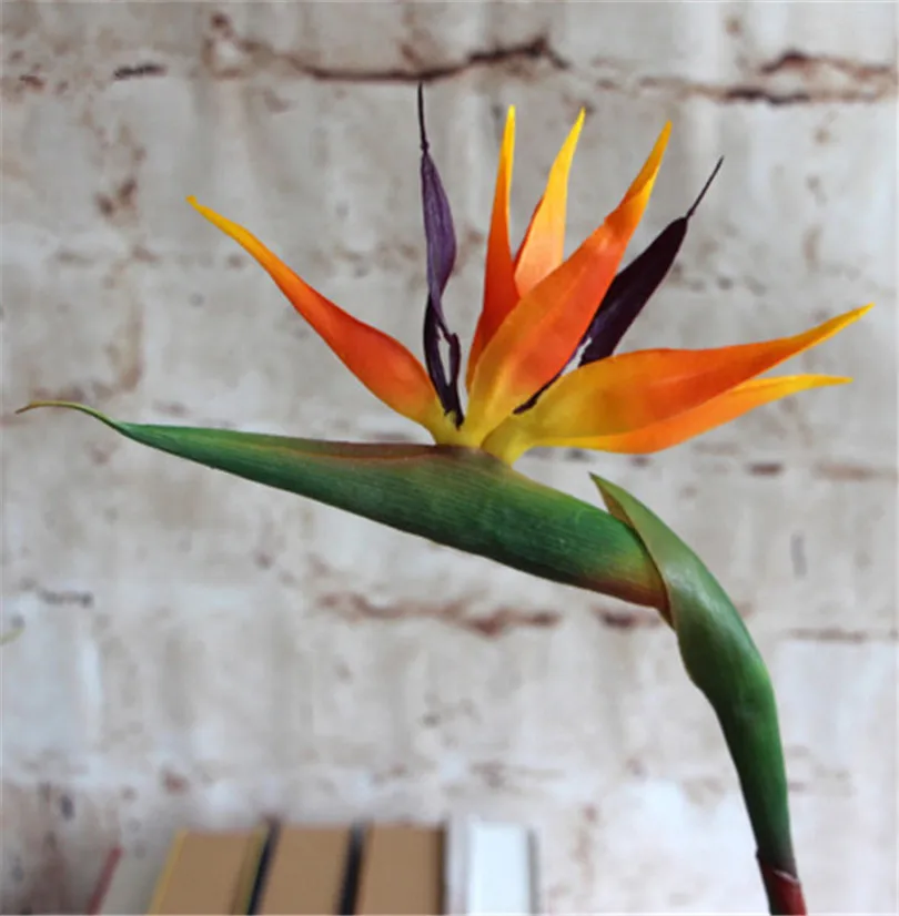 5p пластмассовая птица рая цветок искусственные цветы Strelitzia Reginae длинный стебель