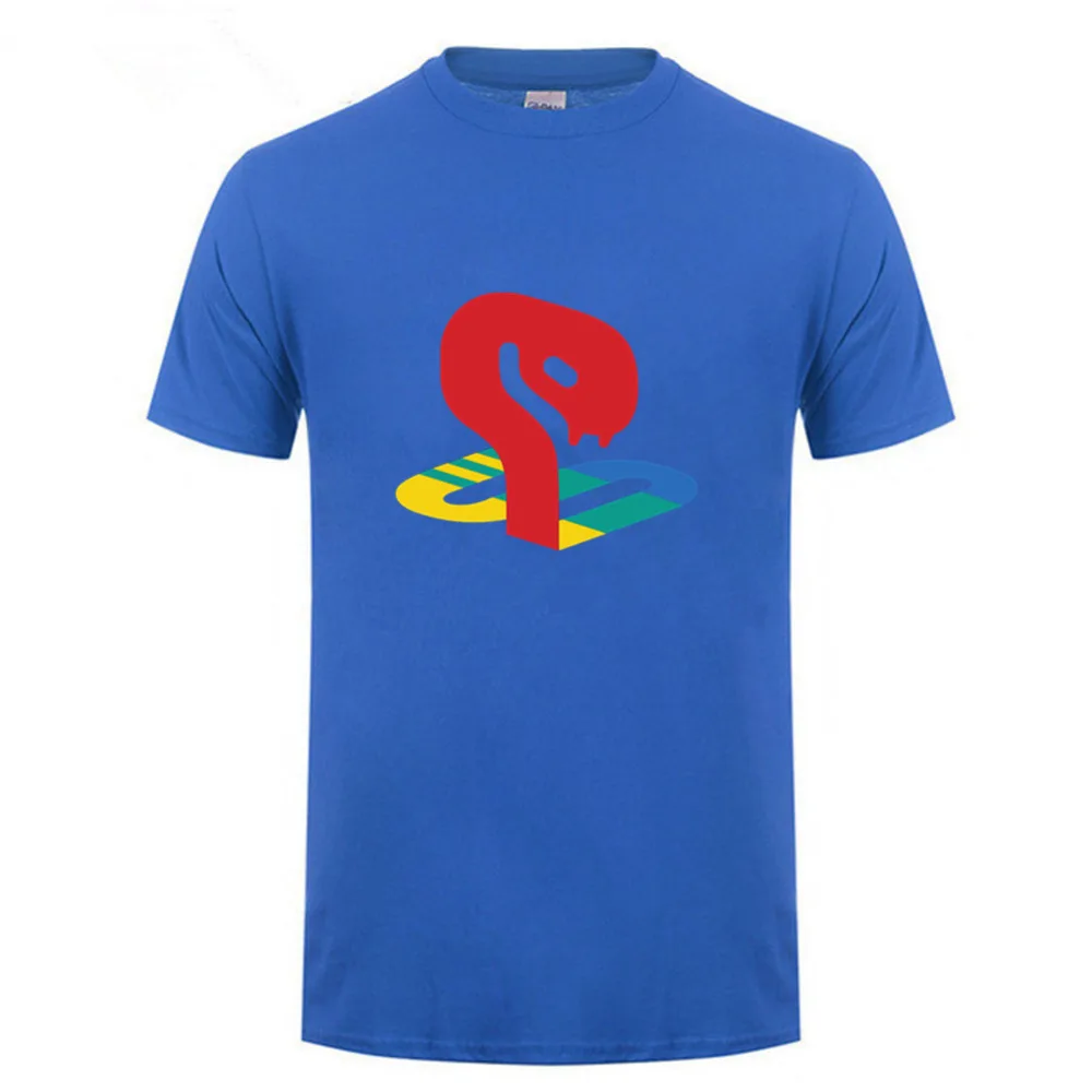 2019 Summer new Design Playstation Sony Logo Gamer Licensed men's top tees man 100%cotton tee shirt | Мужская одежда