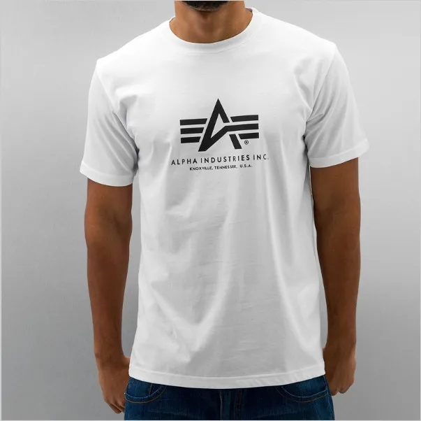 Мужские Футболки Мода 2015 Alpha Industries Футболку Хлопок Короткий Рукав Теэ Рубашку