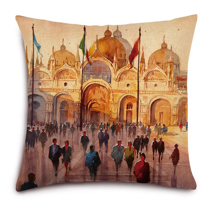 Новая Европа Винтаж Чехлы для подушек красочные Париж картина маслом Подушки S
