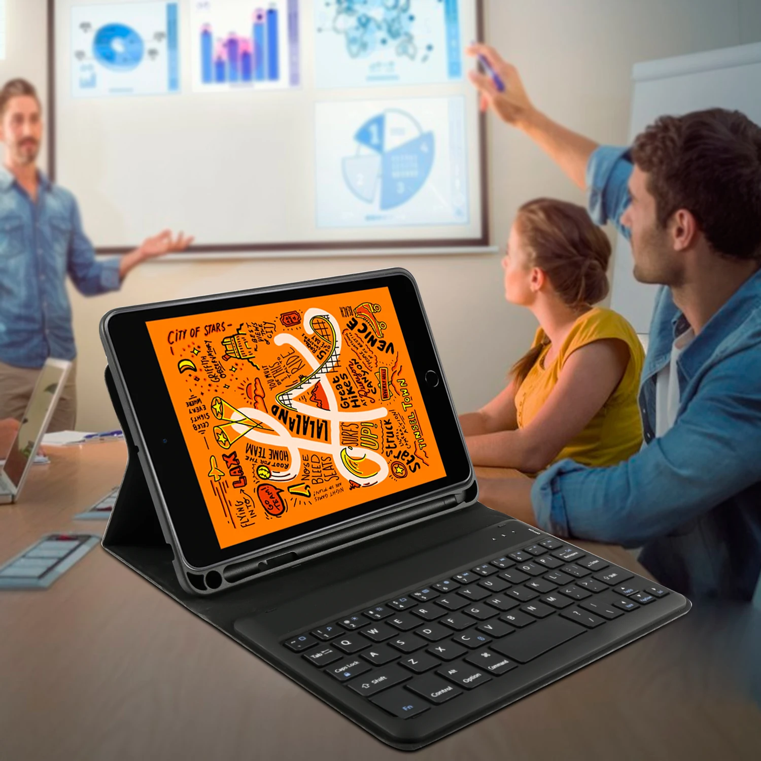 Новый чехол с клавиатурой для iPad Mini 5 2019 7 9 дюйма из искусственной кожи