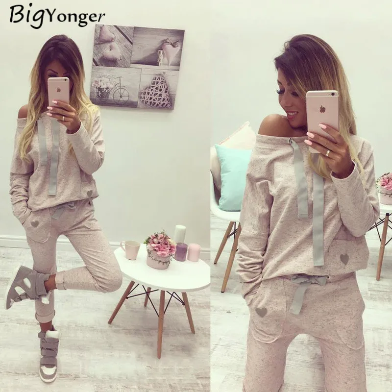 Из двух частей set top и брюки Шнурок женщин спортивный костюм 2 шт Геометрическая