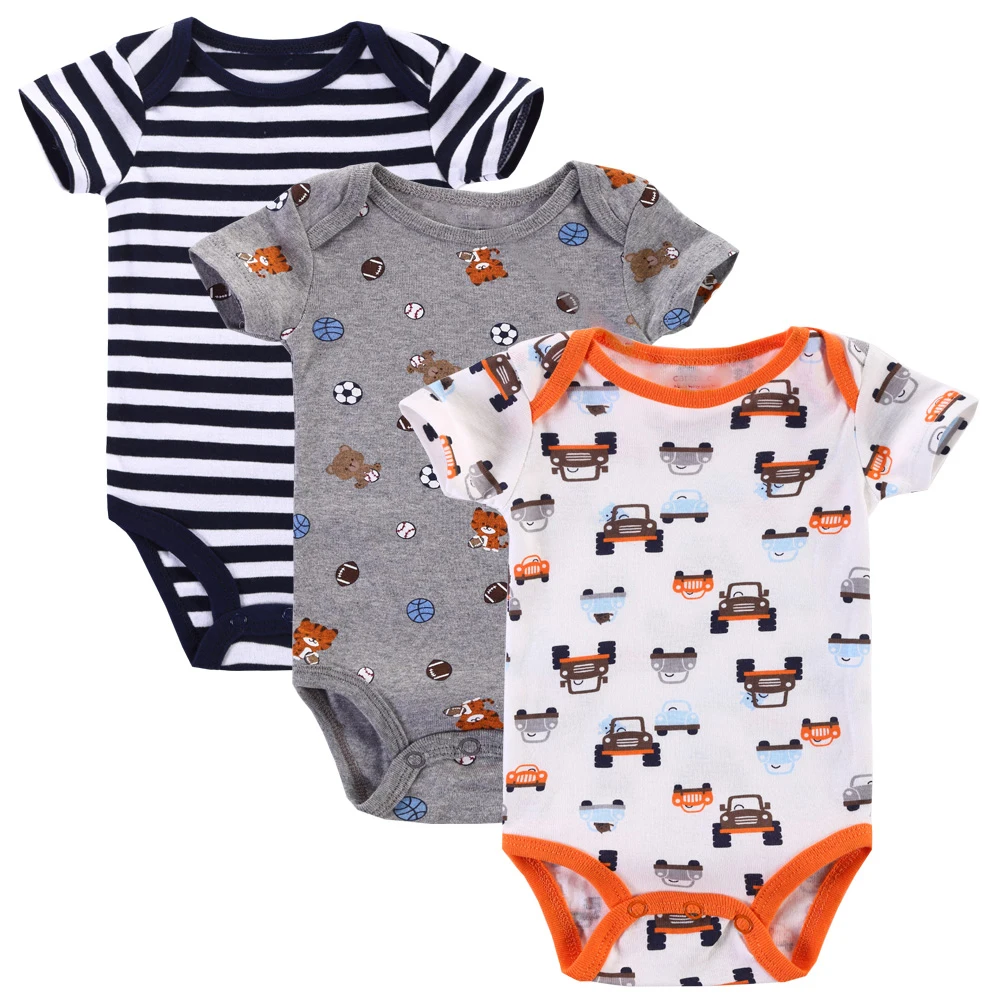 3 шт./лот детские пижамы комбинезоны с героями мультфильмов для новорожденных