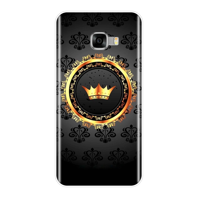 Задняя крышка для Samsung Galaxy C5 C7 C8 силиконовый мягкий Роскошный чехол король и