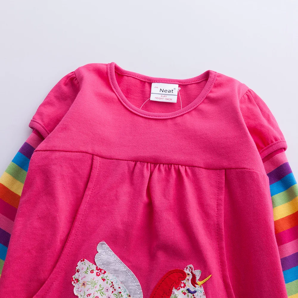 Girls dress 2019 spring new unicorn embroidered girl long-sleeved tutu newborn clothes baby party girls dresses | Детская одежда и
