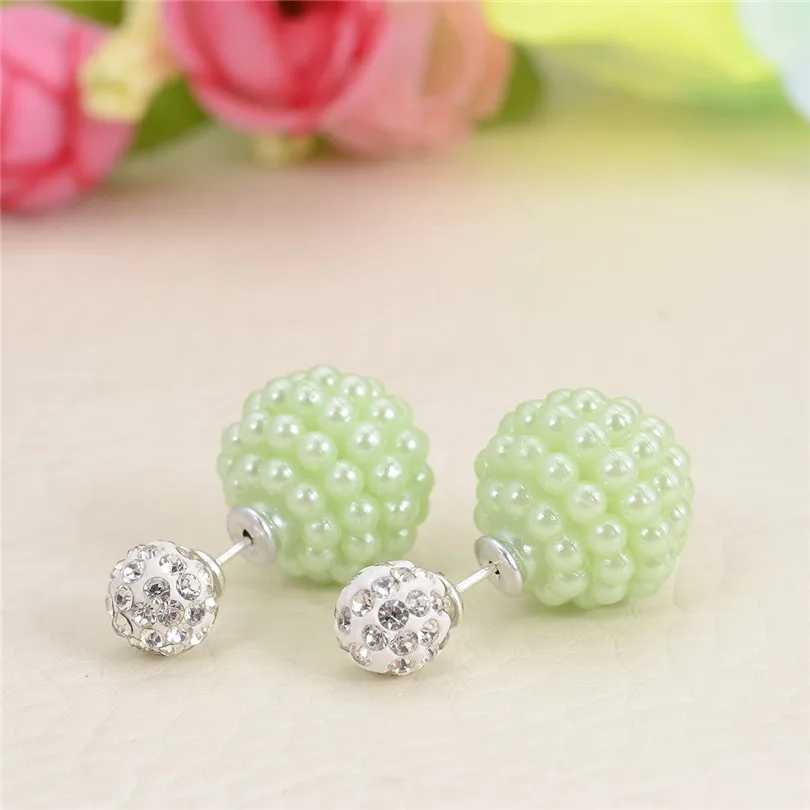 5 пар/лот оптовая продажа Мода Двусторонняя Имитация жемчужной сережкой Для