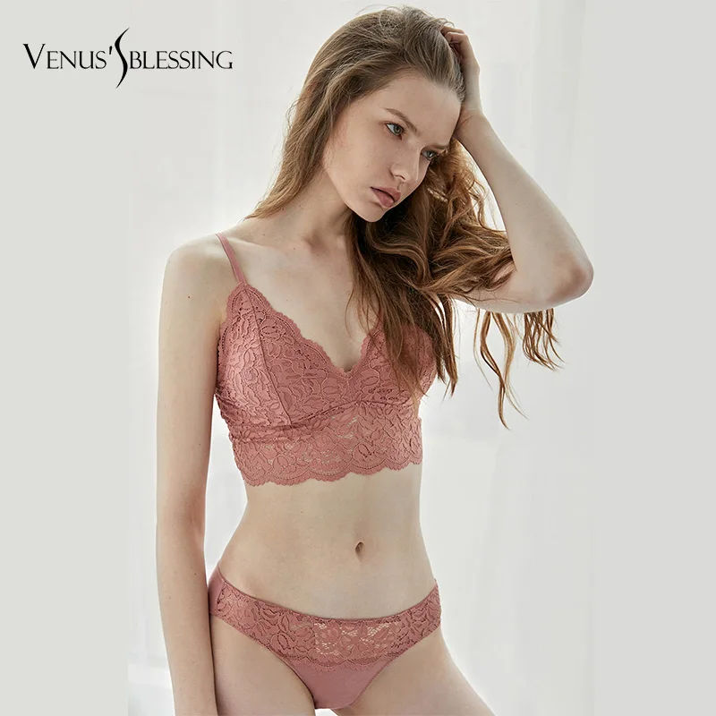 VENUS'S blession брендовый Французский сексуальный романтический бюстгальтер без косточек соблазнительный кружевной Ультратонкий комплект с бюстгальтером для молодых женщин комплект нижнего белья Lade Bra