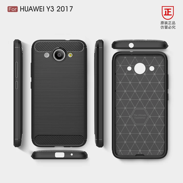 Luxury Carbon Fiber TPU Cases for Huawei Y3 2017 CRO-L22 CRO-U00 CRO-L23 Phone Bumper Case Y 3 CRO L22 U0 | Мобильные телефоны и