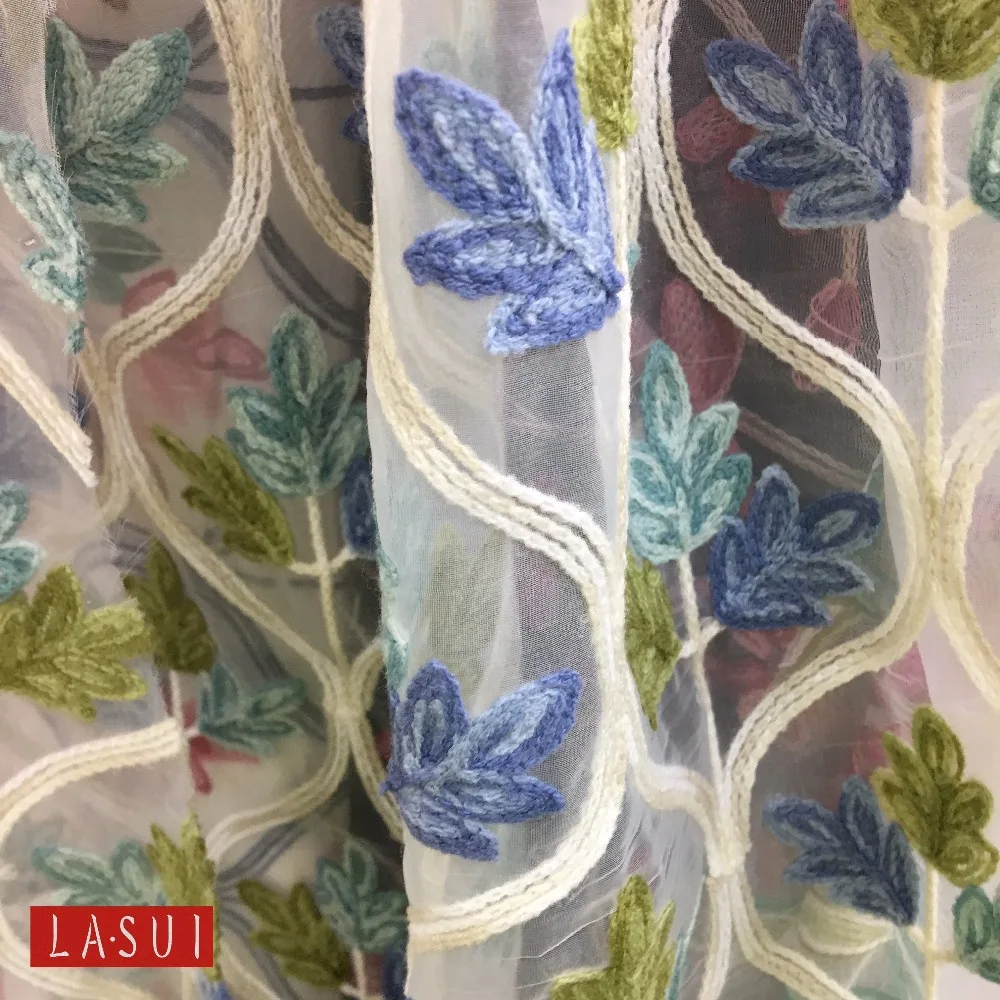 

LASUI New product Multicolor 1.50M Cotton thread embroidery Color Wool lace Fashion fabric Delicate and beautiful DIY Skirt