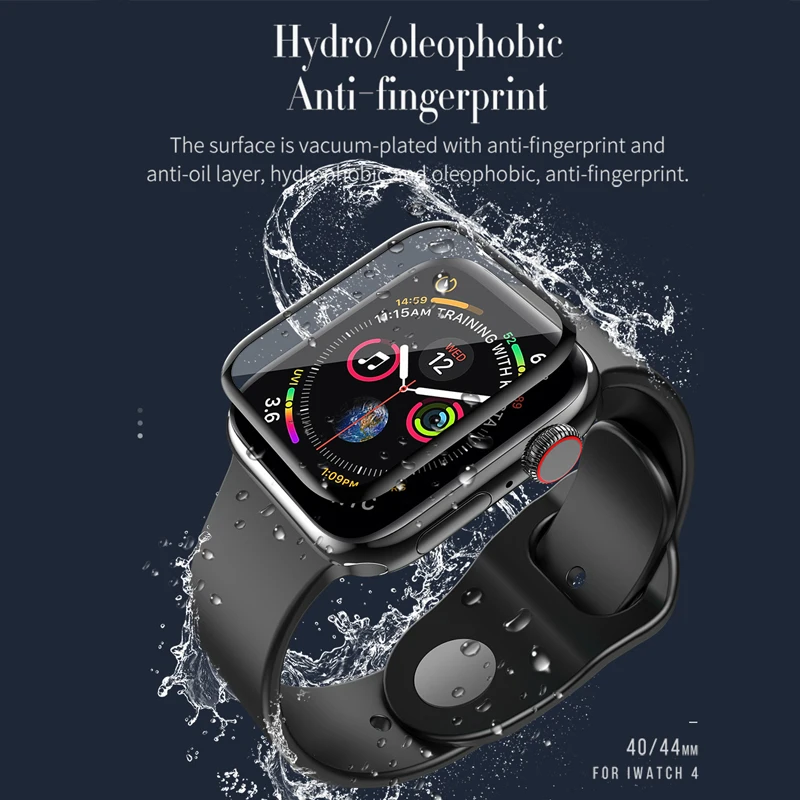 Оригинальное изогнутое защитное стекло HOCO 3D Для Apple iWatch 4 полное покрытие