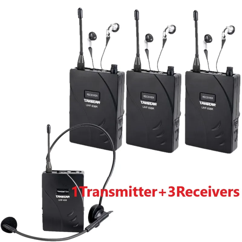 Беспроводная система туристического гида Takstar UHF938 / UHF 938 частота УВЧ 1 передатчик +