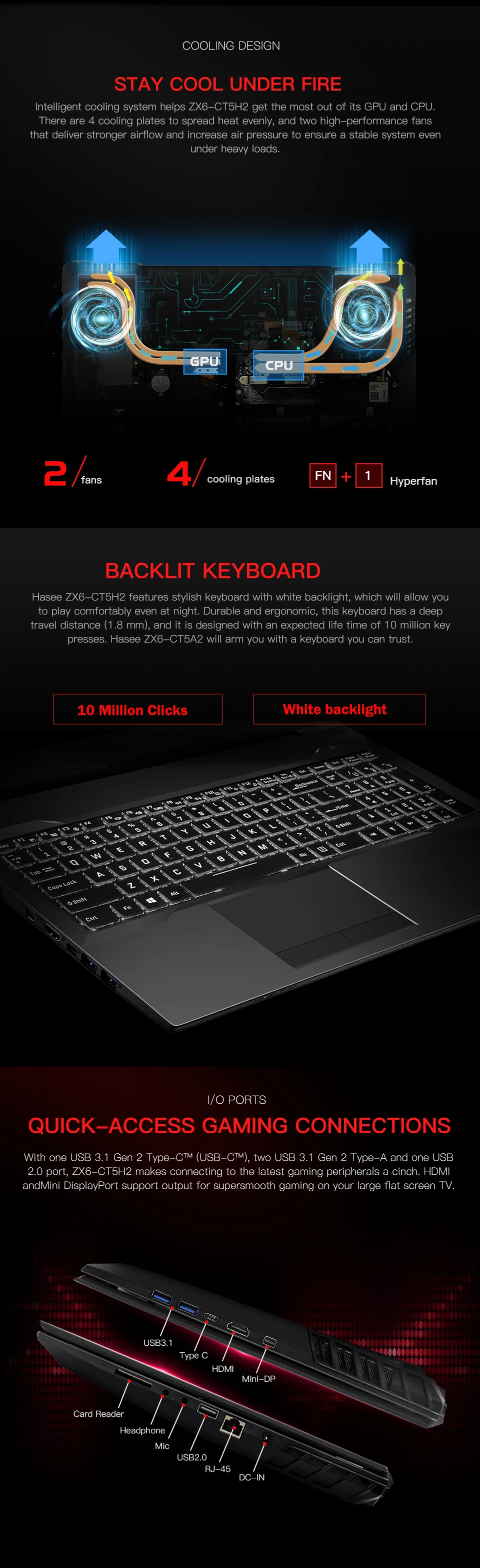 Ноутбук hasee ZX6-CT5H2 для игр(Intel Core I5-9400+ GTX 1050Ti/8GB ram/256G SSD+ 1 THDD/15,6 ''IPS 45% NTSC