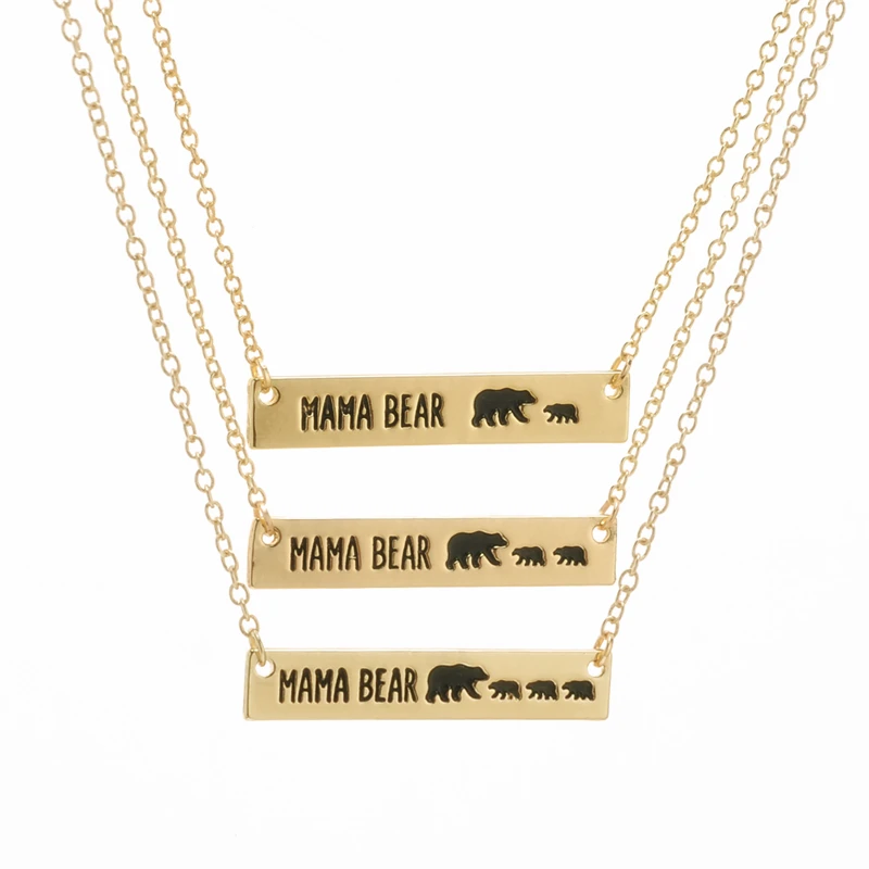 Модное ожерелье с надписью Mama Bear ручной работы два/три/четыре медведя подарок на