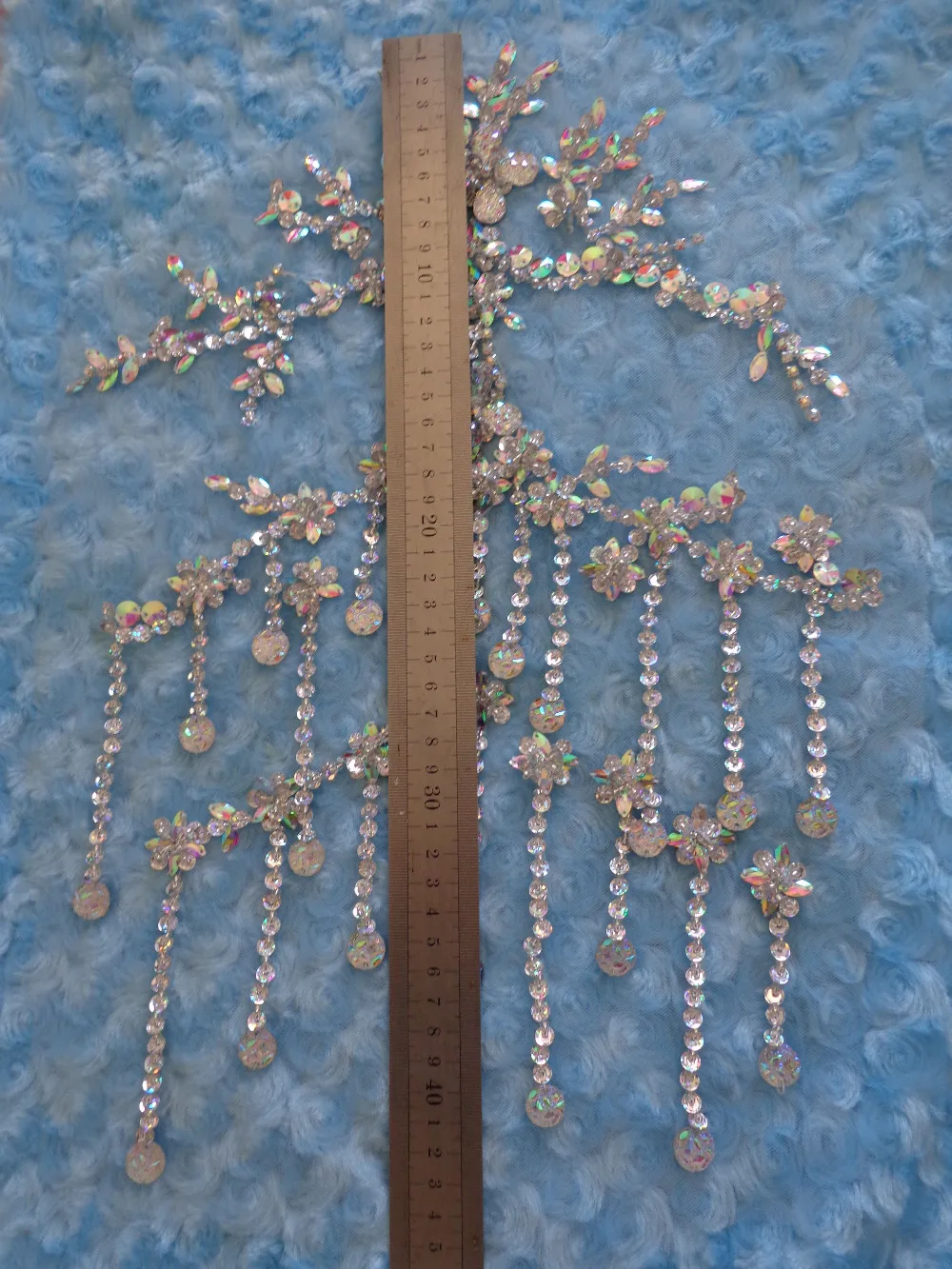 A35 zbroh чистая ручная работа стразы аппликация 42*29 см Пришивание прозрачные