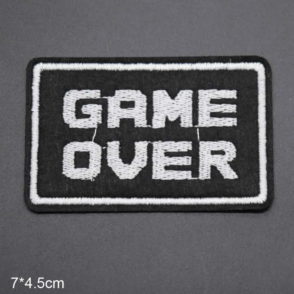 GAME OVER Одежды для мальчиков и девочек с нашивками из мультфильма «Супер Марио» - Цвет: GAME OVER