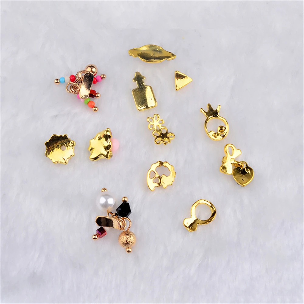 

Mix 3D Nail Art Decorations Carousel Jewelry Alloy Disc Bow Pearl Design Rhinestones for Nails Decor For Manicure Accessoires