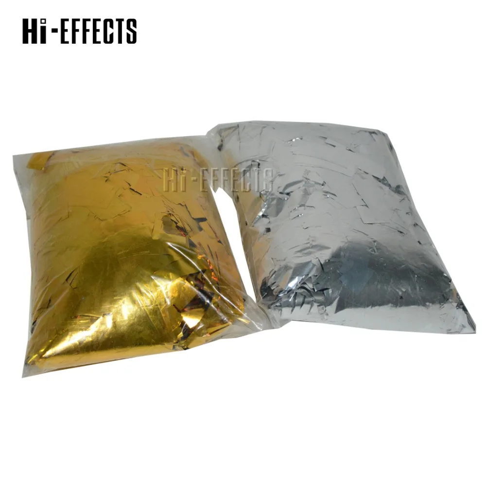Дешево 5 кг/лот Золотая и серебряная майларовая конфетти бумага конфетти металлик бумага сценический спецэффект для конфетти машина для свадебног...
