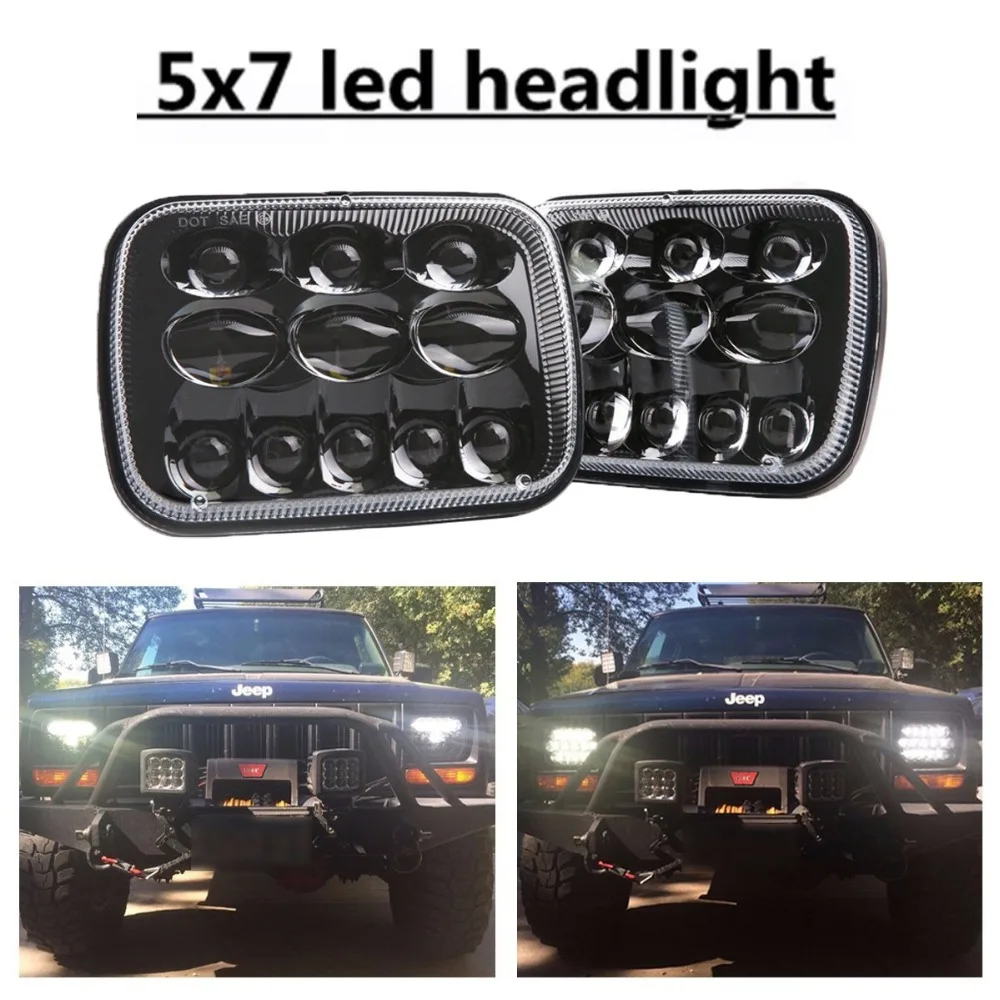 Для Jeep Cherokee XJ MJ YJ черный 5x7 DOT 7x6 дюймов светодиодный фонарь для фар лампы проектор