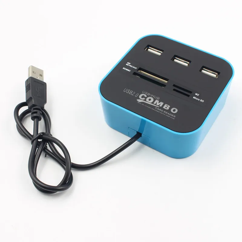 Высокоскоростной USB 2 0 концентратор 3 порта с кардридером мини комбо все в одном