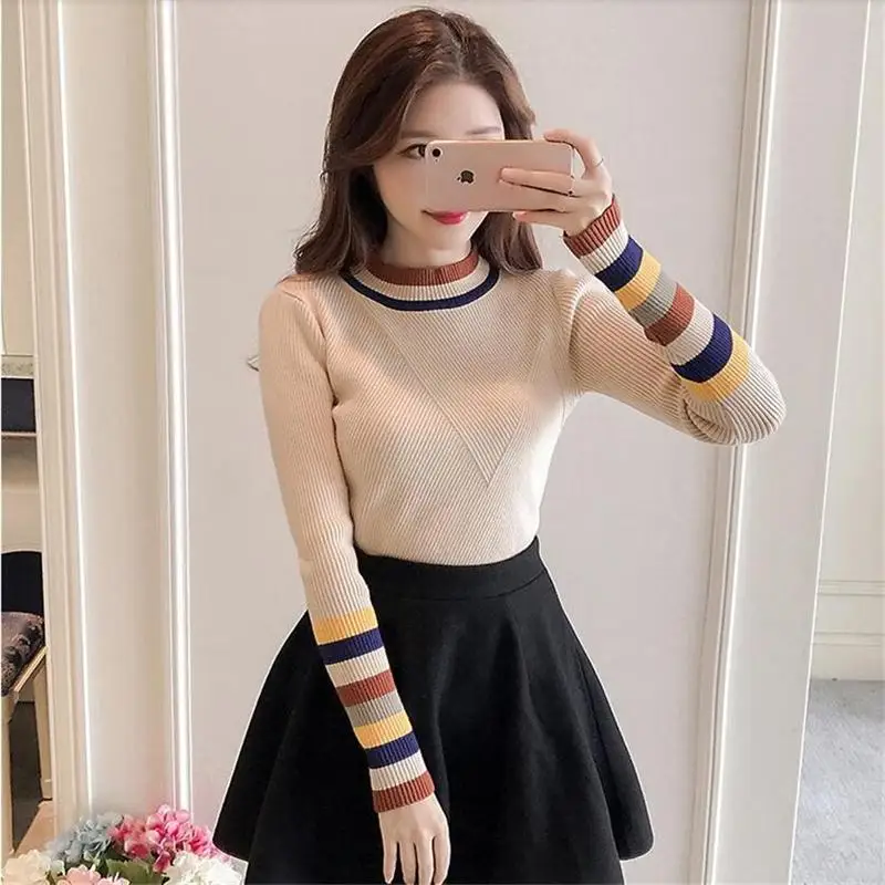 

Women sweaters fungus collar thickening Slim short paragraph long-sleeved pullover sweater Women autumn and winter high-necked