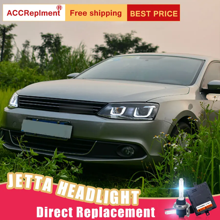 2Pcs LED Headlights For VW Jetta 2012-2015 led car lights Angel eyes xenon HID KIT Fog Daytime Running Lights | Автомобили и