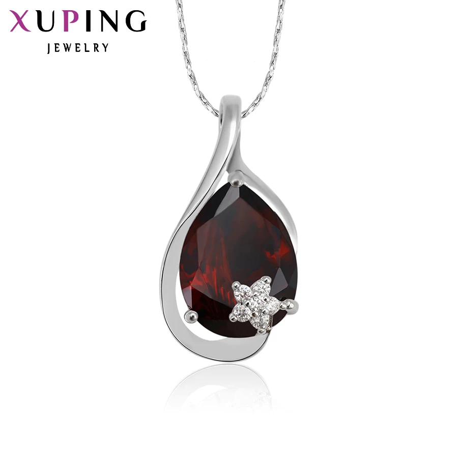 Xuping кулон с родиевым цветным покрытием капли воды белым \ красным синим