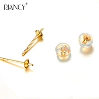 diy pearl jewelry accessories g18k yellow gold ear pins au750 golden needle with ear plugs