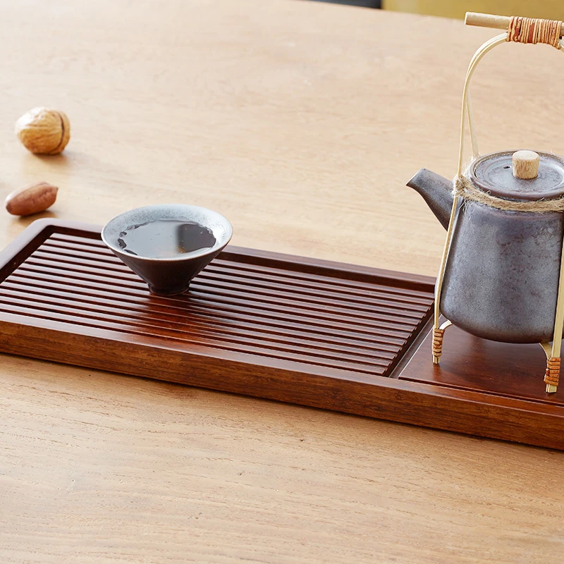

ZEN'S BAMBOO Tea Tray Coffee Serving Chinese Tray Kung Fu Tea Tray Traveling Portable Bamboo Teapot Trivets