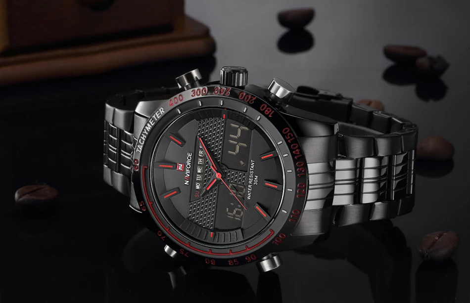 Топ люксовый бренд NAVIFORCE Модные мужские спортивные часы мужские кварцевые аналоговые часы мужские полностью Стальные наручные часы Relogio Masculino