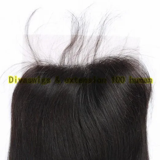 Lace Closure Straight Brazilian Coarse Italian Yaki Hair 4x4 Top Bleached KnotsLace Front Closures With Baby |