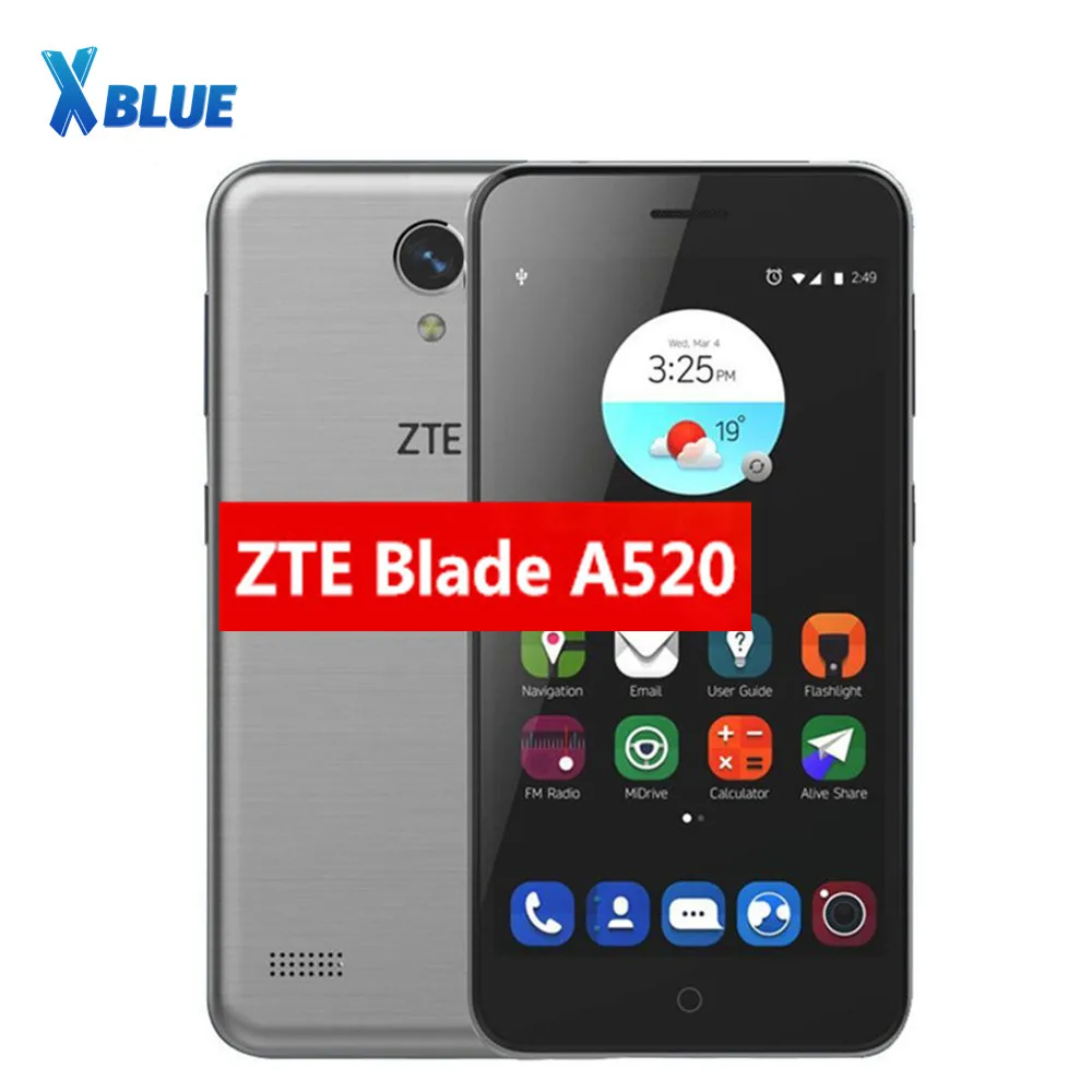 ZTE Blade A520 смартфон с 5 дюймовым дисплеем четырёхъядерным процессором ОЗУ 1 ГБ ПЗУ 8