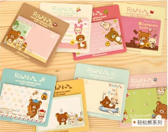 Новинка 40 шт./лот блокнот Rilakkuma клейкая бумага для заметок съемная сообщений