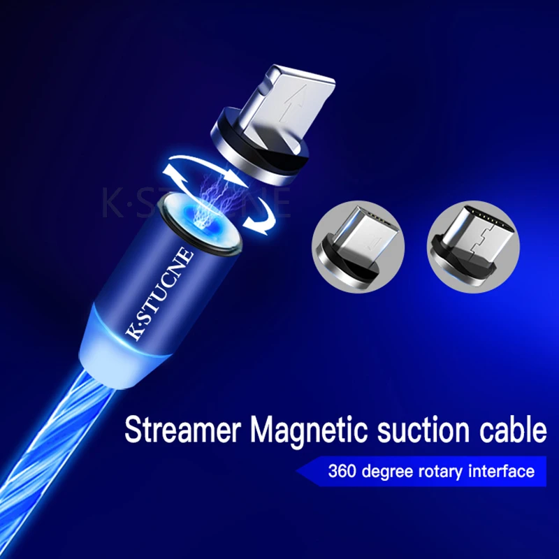 Магнитный светодиодный светильник usb type C кабель передачи данных для быстрой зарядки для iPhone 7 8 XS XR Max зарядное устройство USB кабель для XiaoMi huawei смартфон