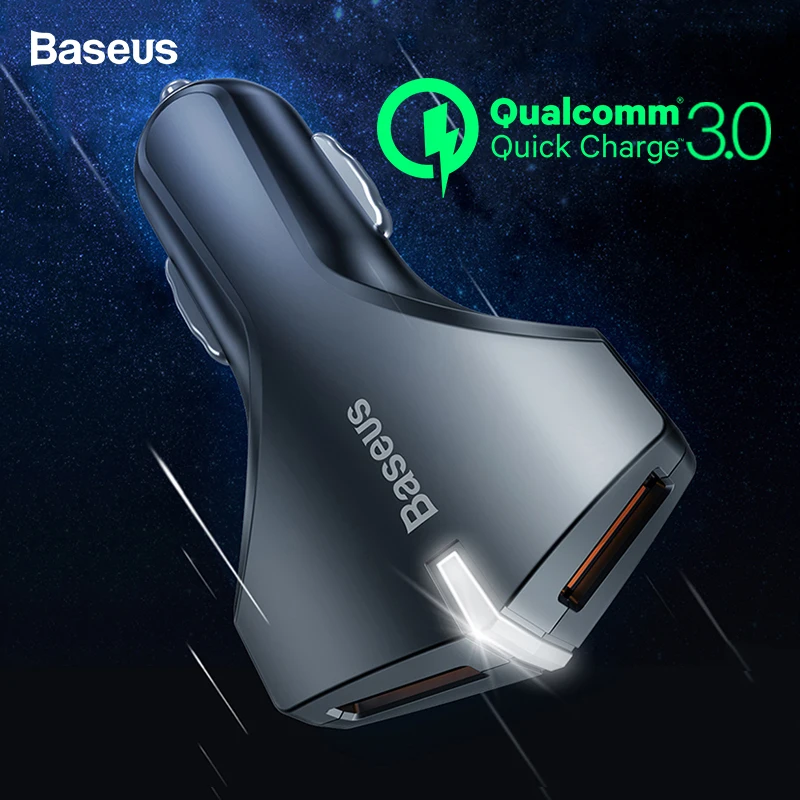 Baseus Quick Charge 3,0 двойной зарядное устройство USB QC QC3.0 Turbo быстрый автомобиль зарядки мобильного телефона Зарядное устройство для iPhone XS Max samsung S10