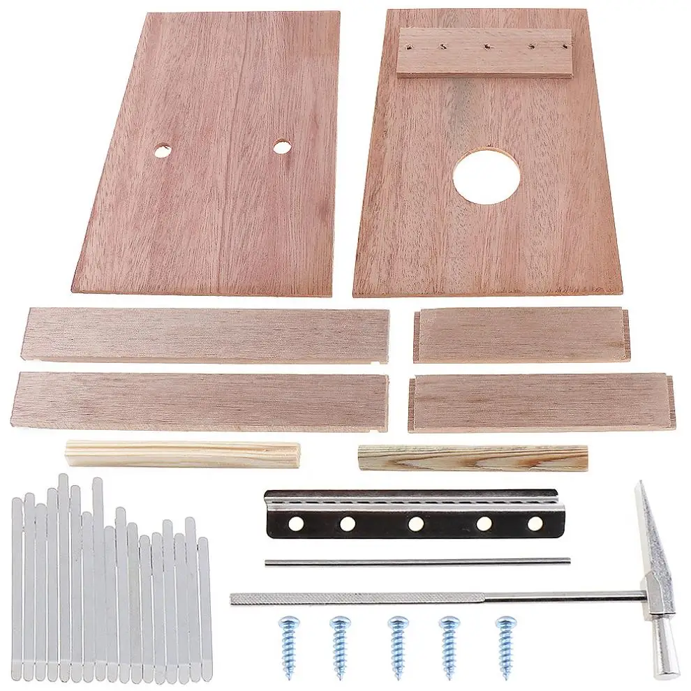 Простой и веселый 17 ключ Kalimba DIY Kit красное дерево палец пианино Mbira для картина ручной работы родителей и детей