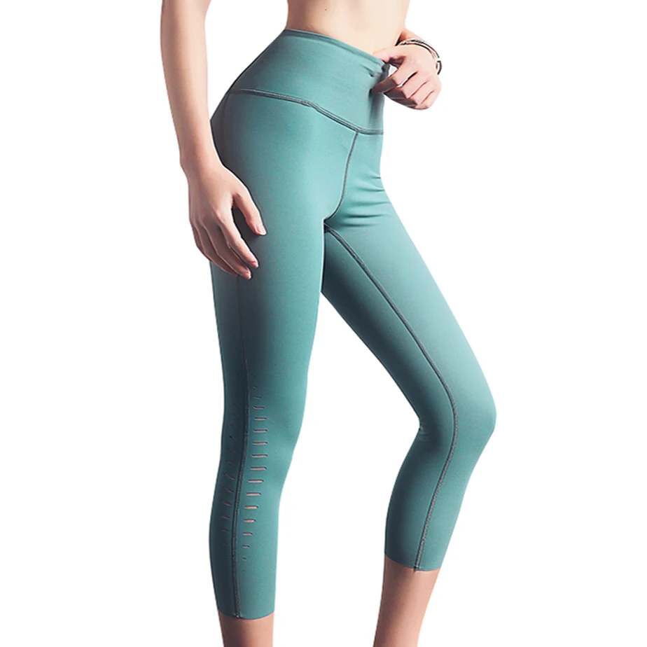 Женские эластичные супер мягкие быстросохнущие капри длиной 3/4 с высокой талией