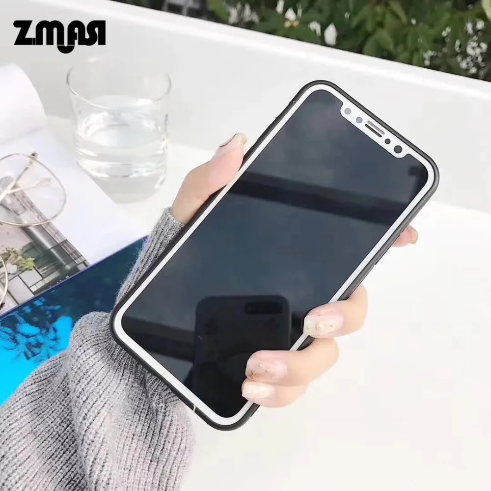 ZMASI Blue-ray Soft Cell Case for iPhone X 6s 6 Cute Heart Phone Bag 7 8 plus Back Funda Cover |