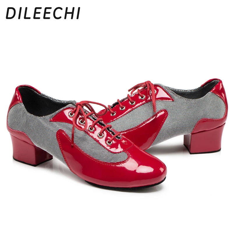 DILEECHI/черные, белые, красные туфли для латинских танцев; современные танцевальные туфли; мужские домашние туфли с мягкой подошвой для бальных танцев; 4 см, 2 см, низкий каблук