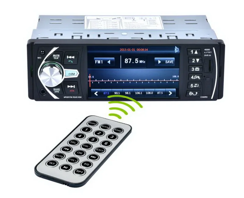 4,1 дюймов 1 din FM автомобильное радио-зеркальная связь Bluetooth стерео TF MP3 плеер AUX USB Радио-Кассетный проигрыватель Авто ленты