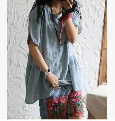 

New product release in the spring of 2016, the original design pure cotton linen loose big yards of women's T-shirt