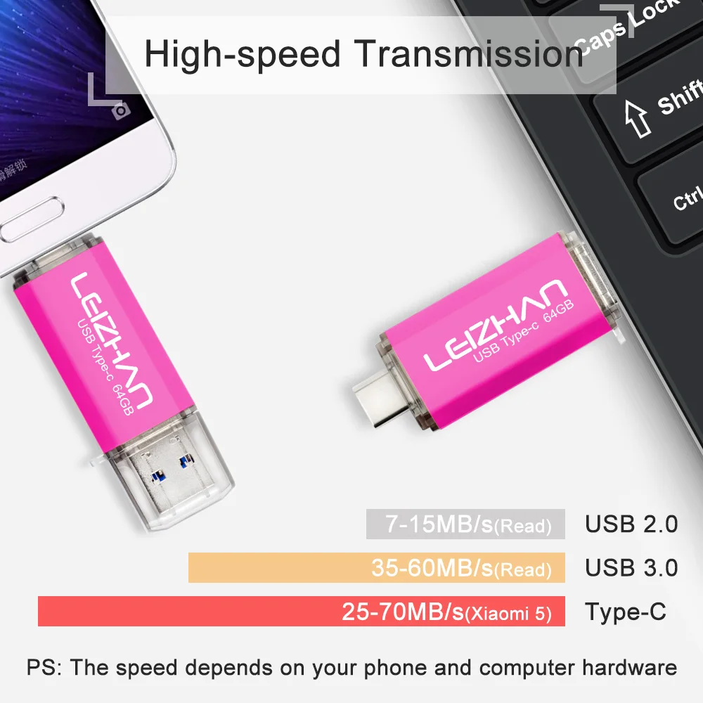 Флэш накопитель LEIZHAN usbc 128 ГБ USB C флэш 32 usb 3 0 64 type c 16 накопитель|USB флэш-накопители| |