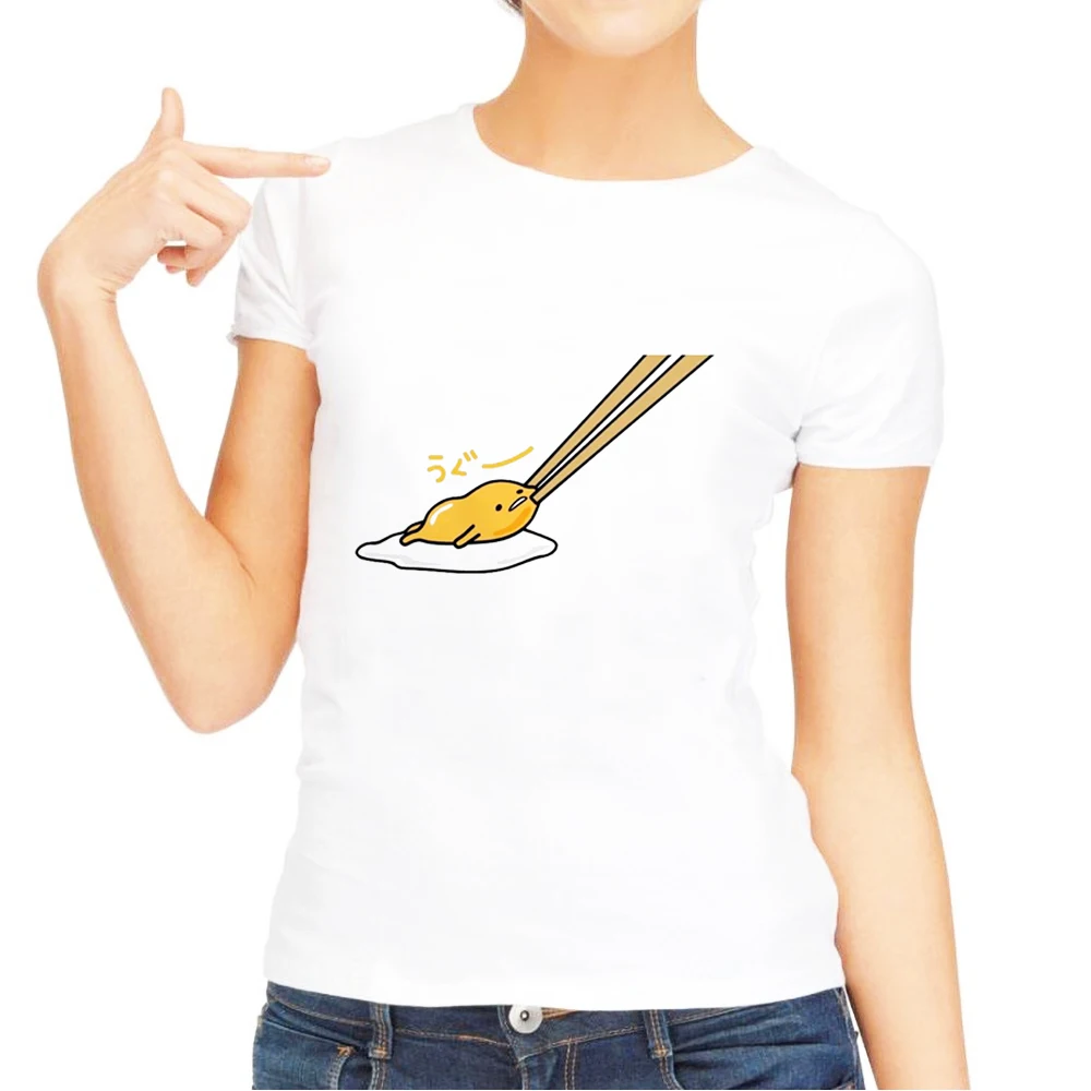Забавная Милая футболка Gudetama Lazy Egg Yolk с принтом женская 2018 летняя модная японским