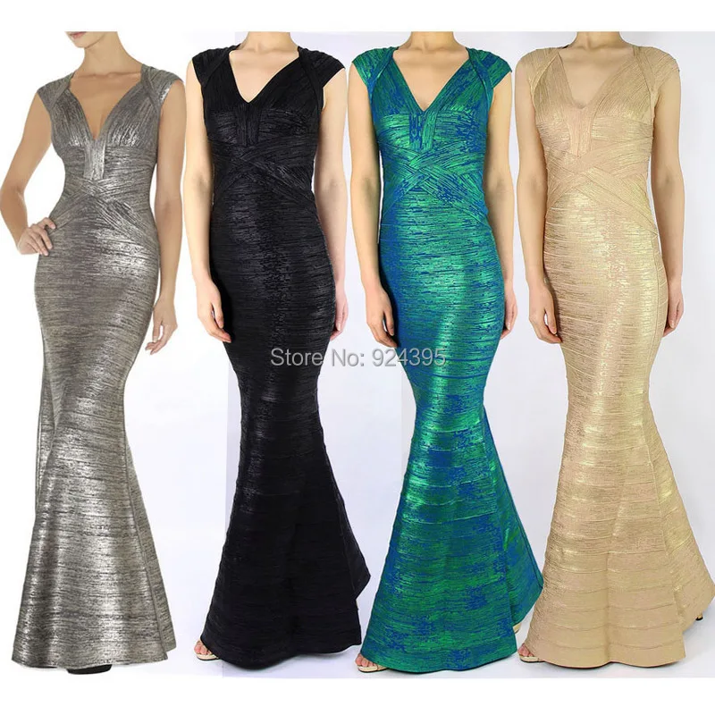 

Women new arrival high quality short sleeve grey black green gold metallic long maxi 2014 party dresses bandage dress wholesale